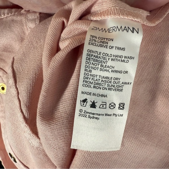 Zimmermann Ginger Utility Denim Top in Pink size 4 - Picture 10 of 10